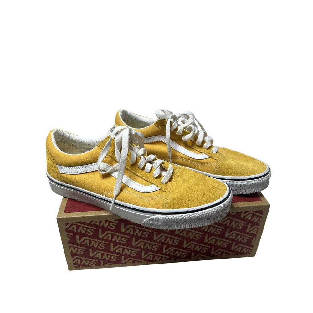 Vans Old Skool Shoes Mens 9 Women 10.5 Yellow Canvas Low Top Skate Sneakers
